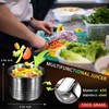 ZECARFA 13.5oz Stainless Steel Vegetable Squeezer, Non-Slip Red Silicone Handle,