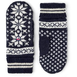 Hestra Unisex Isvik Wool Mittens for Cold Weather & Everyday Wear - Navy/Offwhite - 6