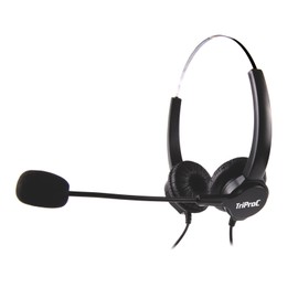 TriProC Binaural 4 Pin RJ9 Auriculares telefónicos para teléfonos fijos
