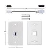 MXTECHNIC Single Port 4K HDMI Wall Plate Outlet Cover with