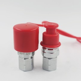 LSQ-FF-02 1/4" NPT Flat Face Hydraulic Quick Connect Disconnect Coupler Set Hydraulic Quick Couplings w/Dust Caps