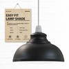 Metal Ceiling Lamp Shade 29cm Black Inner White Easy Fit