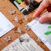 JIHUOO 100 Pcs Star Shaped Push Pins Clear Plastic Thumb