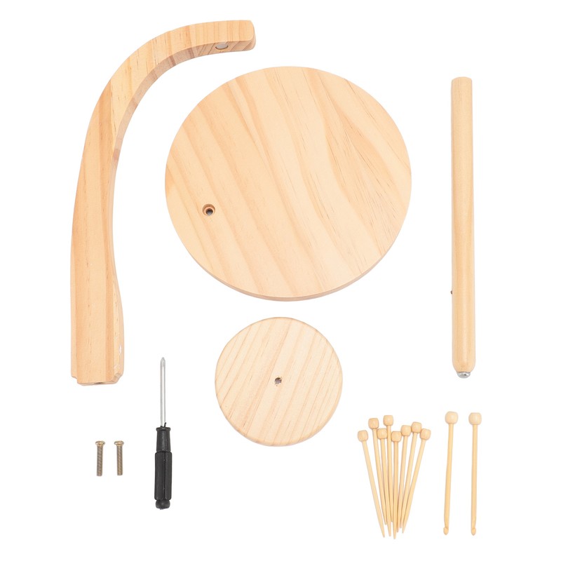 Yarn Holder Easy Installation Stable Structure Rotatable Wooden Yarn Ball