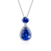 YONVUN Crystal Diamond Gemstone Pendant Necklace Plated 18k Gold Teardrop