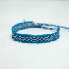 Boho Cerulean blue Boho Woven Bracelet, Slim Bracelet, Textile Cloth