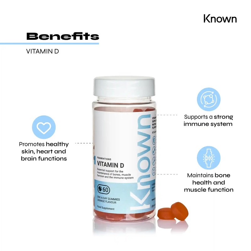 Vitamin D3 Gummies (2000IU) by Known | Essential Support for