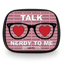 Gears Out Talk Nerdy to Me Mints – Binary I Love You Nerd Design Mint tin – Novelty Candy for Nerds – Chocolate Breath Mints, Sugar-Free