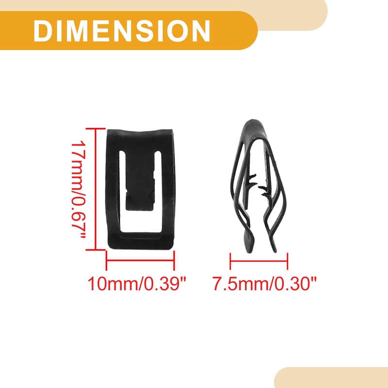 Partuto 10 Pcs Universal Dashboard Retainer - Metal Black