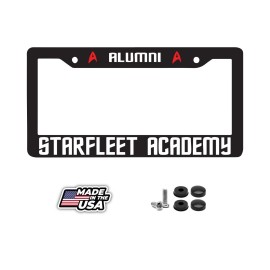 BLVD Alumni Starfleet Academy Star Trek Glossy Black License Plate Frame