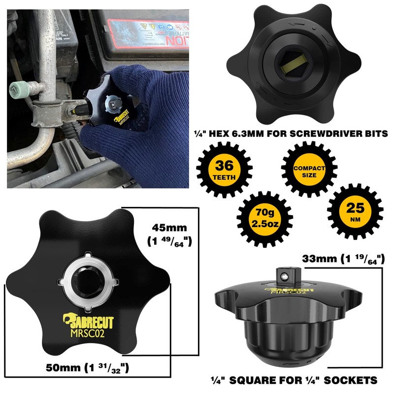 4 Piece SabreCut MRSC02K1 DualDrive Square Drive Thumb Mini Micro