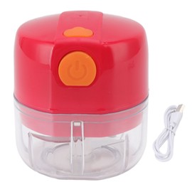 Garlic Chopper USB Charging Portable Red Double Blade 360 Degrees Cutting 100mg Capacity Mini Vegetable Chopper