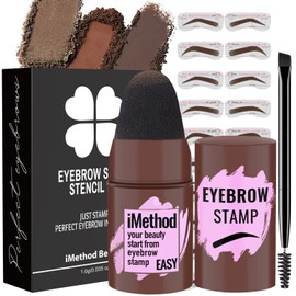iMethod iMethod Eyebrow Stamp and Eyebrow Stencil Kit - Eyebrow Stamp and Shaping Kit for Perfect Brow, 20 Eyebrow Stamp Stencils Kit, Long-lasting, Waterproof, Reddish Brown