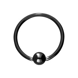 PIERCINGLINE Titanium Ball Closure Ring BCR Piercing for Lip Ear Tragus Helix Choice of Colours and Sizes, Titanium