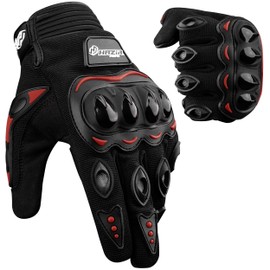 TU SOLUCION TEXTIL DISEÑO & PRODUCCION TEXTIL Men's Sports Gloves Touchscreen Waterproof Motorcycle Racing Climbing Hiking Outdoor Gloves (Red, Medium)
