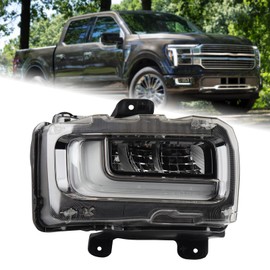 Duolctrams LED DRL Fog Light Lamp Assembly Compatible for 2024 2025 Ford F150 F-150 King Ranch/Platinum Right Passenger Side RL3Z15200A
