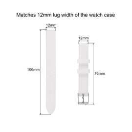 uxcell Soft Rubber Watch Band 12mm Width, Replacement Silicone Watch Strap, White
