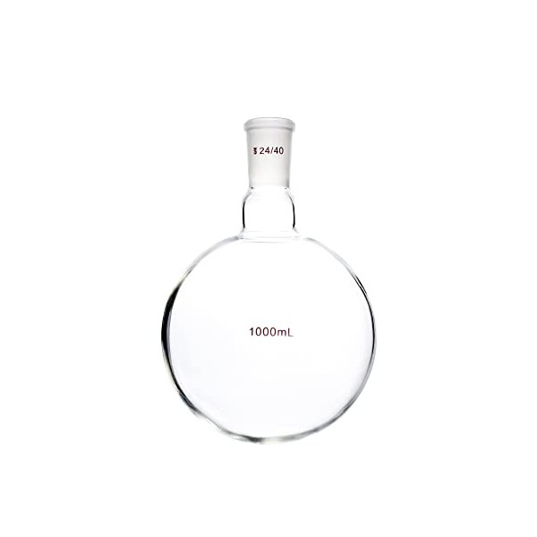 QWORK Boiling Flask, Single Neck Round Bottom, 24/40 Standard Taper