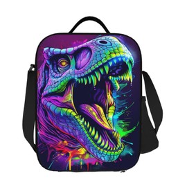 Lunch Box Dinosaur Lunch Bag Women Men Lunch Tote Bag Portable With Adjustable Shoulder Strap Reusable Insulated Cooler for Work Offices Camping Picnic Beach Hiking