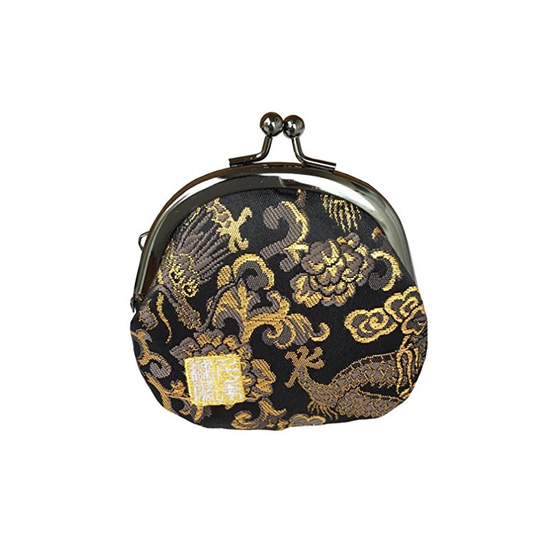 Senyoin Nishijin Woven Gold Brocade Coin Purse 2.5 Inch Round