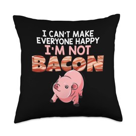 Funny Don't Go Bacon Vintage Pork Gift For Meat Lover Bacon Throw Pillow