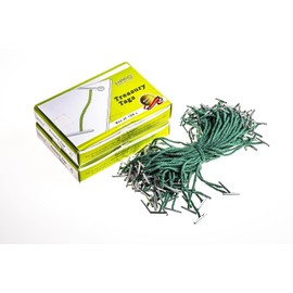 4 Inch Short Length Metal End Green Cord Treasury Tag - Pack of 200 Highly Durable Fastening or Binding Filing Instrument Ideal for Home, School, Office, Factory and Hospital by Yosogo