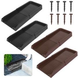 Jellydog Toy 4 Pack Downspout Splash Block, 24" Rain Gutter Downspout Extension, Gutter Splash Guard, Down Spout Extender with 4PC Fixing Nails, Rain Water Diverter, Black&Brown