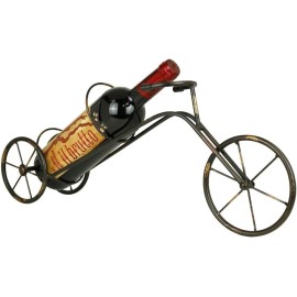 LIVEVIE Classic Vintage Bike Trike Style Wine Rack Freestanding One-BottleHold