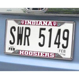 FANMATS 25030 Indiana Hooisers Chrome Metal License Plate Frame, Team Colors, 6.25in x 12.25in