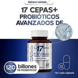 Probiticos 120 Billones y 17 Cepas e Inulina de Agave Suplemento Alimenticio con Probiticos y Prebiticos con Sbila en Polvo, L. Rhamnosus, L. Casei...