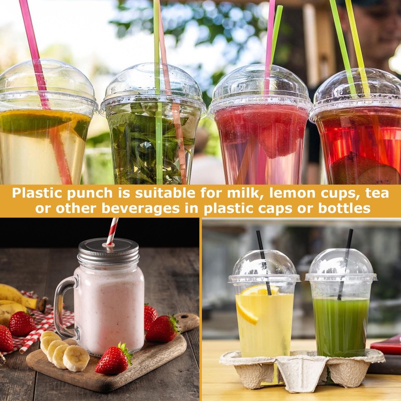 2 Pcs Straw Puncher For Plastic Lids Lemonade,Hole Puncher For