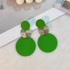 Retro 80s Neon Round Dangle Earrings for Women Boho Statement