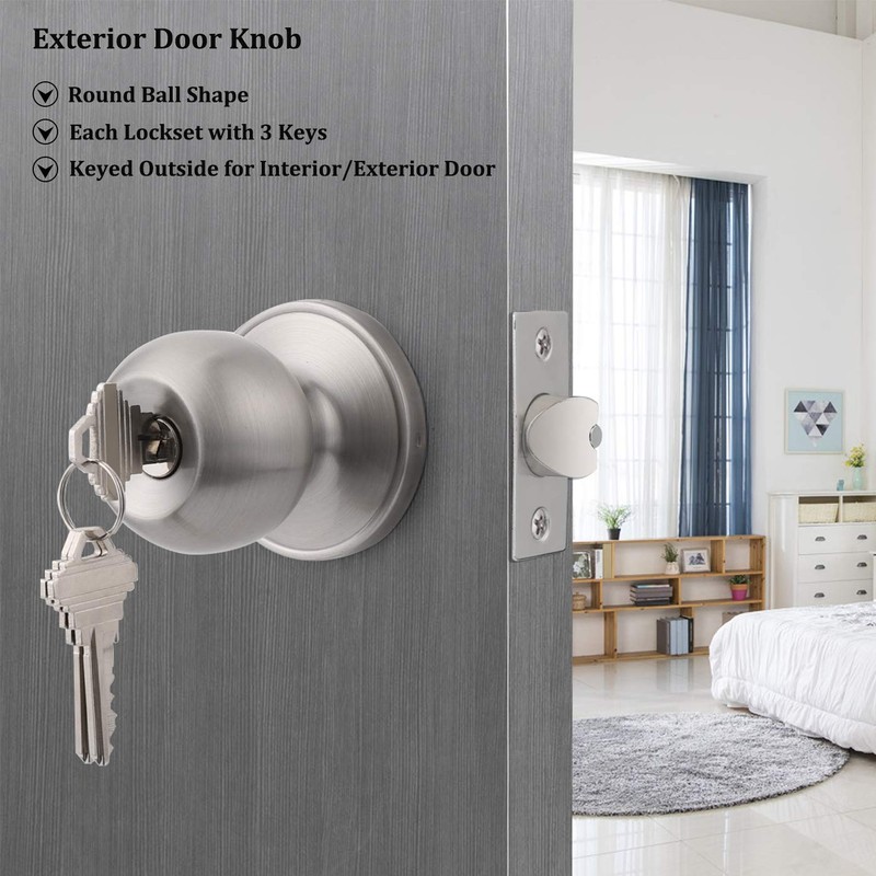 Gobrico Ball Keyed Alike Entry Entrane Knobs with Same Key