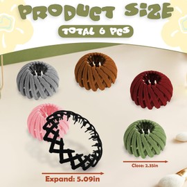 Birds Nest Hair Clips Set - 6Pcs Plate Hairpins, Velvet Ponytail Holder, Round Hairband for Various Hairstyles
