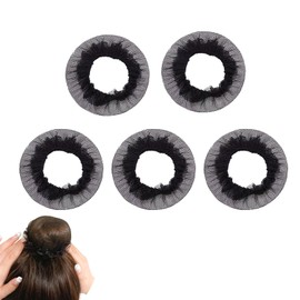 FineGood Hair Bundling Net, Set of 5, Black, Fine Mesh Type, Bun Net, For Ballet, Daily Use, For Kids, Stylish, Durable, Breathable, Easy Installation