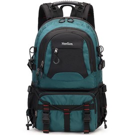 Nerlion 40L Hiking Backpack Travel Backpack for Men Women Camping Waterproof Outdoor Hiking Daypack Lightweight Backpack - Color: Dark Green