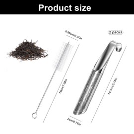 YFaith Pack of 2 Tea Filters, Stainless Steel, 304 Stainless Steel Tea Filter for Loose Tea, Tea Strainer Stainless Steel with Hanging Ears, with Brush, Reusable Tea Strainer, for Filtering Tea,