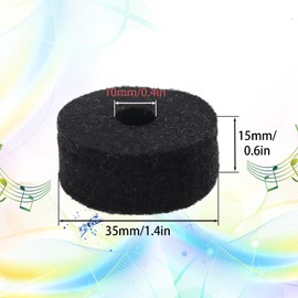 Cheerock Pack of 10 Round Soft Black Cymbal Stand Felt Washer, Drum Felts Replacement, Enhance Your Drum Kit Sound and Protect Your Cymbals