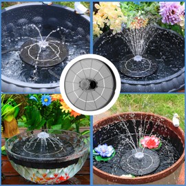 AISITIN 3.5W Solar Water Fountain with Storage, 6.3" Solar Powered Bird Bath Fountains with Integrated Bracket, Floating Solar Fountain Pump for Bird Bath, Garden, Pond, Pool, Outdoor (2PCS)