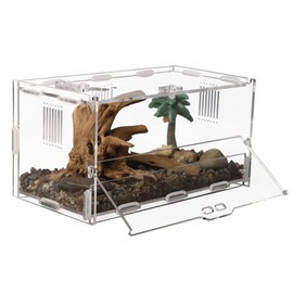 XIANYAGE Acrylic Jumping Spider Enclosure Reptile Terrarium with Front Opening Door Reptile Tank for Tarantula Small Reptile (8x4.5x4.3inch)
