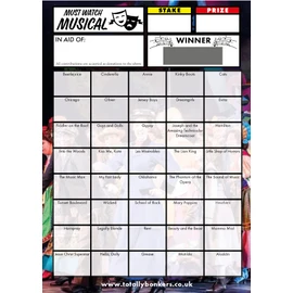 Totally Bonkers - Musical Must Watch Fundraising Scratch Cards - 40 Square - A6 (148x105mm) - 10 Pack - TB0085 - Blind Card
