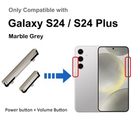 Power On Off Volume Button Key Replacement for Galaxy S24 & S24 Plus Repair Part, with Toolkit (Grey)