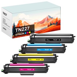 TN227 Compatible Toner Cartridge Replacement for Brother TN227 High Yield Toner Compatible with HL-L3270CDW HL-L3230CDW HL-L3210CW HL-L3290CDW MFC-L3710CDW (4-Pack,Black, Cyan, Magenta, Yellow)