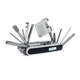 Relaxdays Multi-Tool Bicycle Kit 2.5 x 9 x 4.5 cm Multi-Purpose Multi-Function Repair Kit Tool Set for Bike Repairs with Tire Level, Screw Driver and Chain Tool Ideal Tool Set for Travel, Black