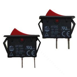 2pcs HY35C Push Button Switch AC 125/250V ON Off Rocker Switch KEDU 2Pins