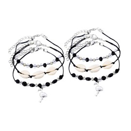 SHOWERORO Elegant Vintage Shell Anklets Fashion Foot Jewelry Crystal Beads Beach Anklets Foot Chain for Party Prom