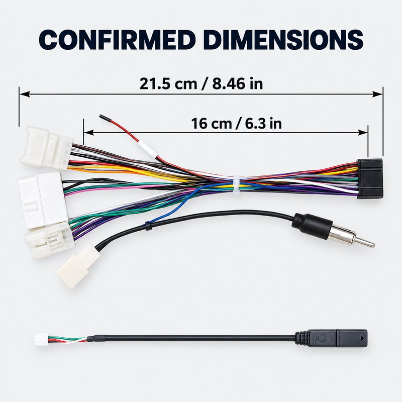 2-Pack Toyota Low-End Car Stereo Wiring Harness Cables, Multiple Vehicle-Specific