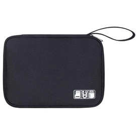 JNGTKL Electronics Travel Organizer, 1 Pcs Portable Travel Essentials, Fashionable Electronics Travel Organizer, Suitable for Organization and Classification, Small Items Storage (Black)
