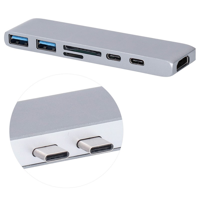 7In1 TypeC High Definition 4K Card Reader Hub Adapter USB3.1