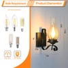 TIGKHAE Rustic Wall Sconces Sets of 2, Black Hardwired Farmhouse